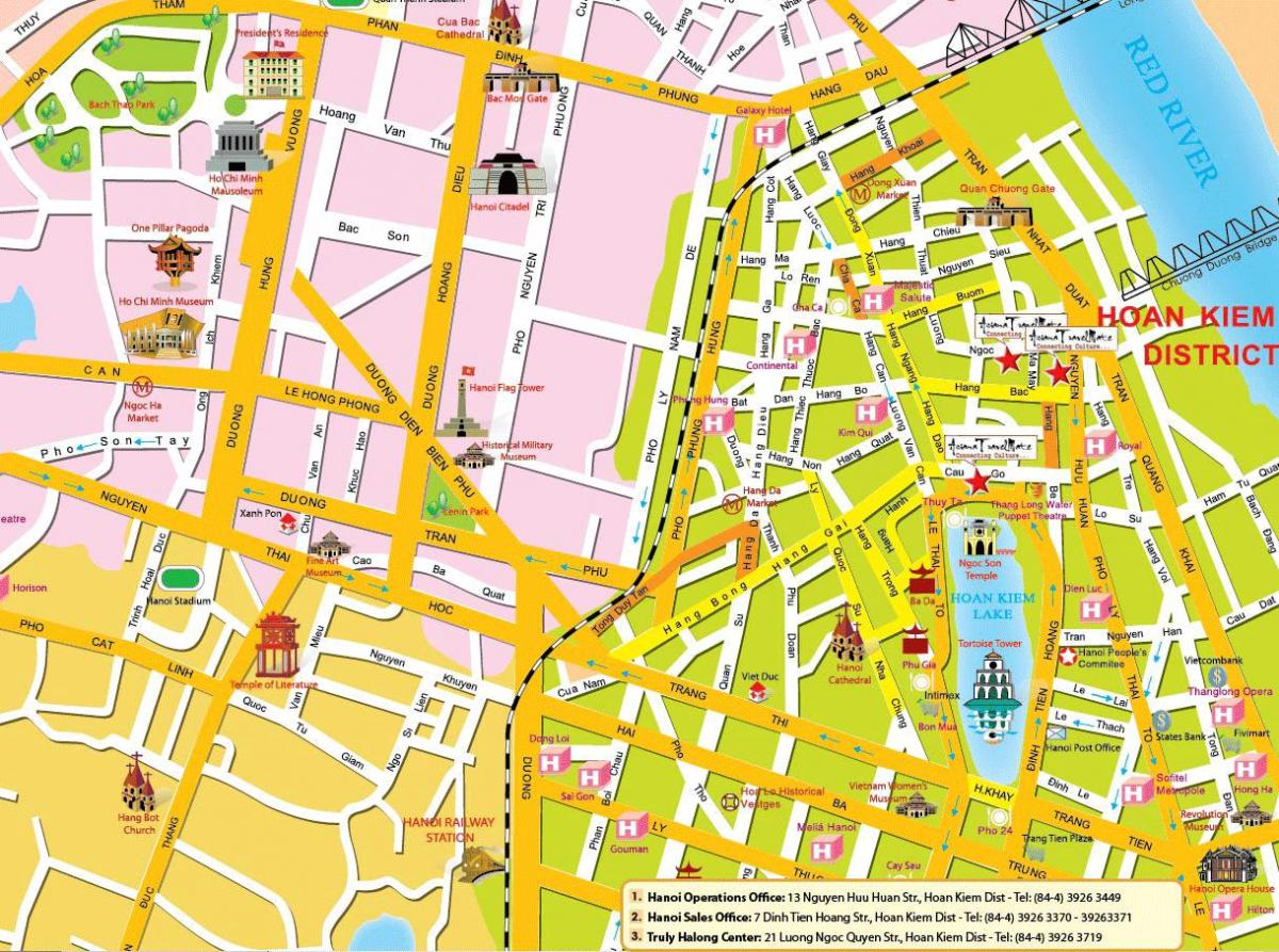 hanoi ya zamani ya robo ya utalii ramani