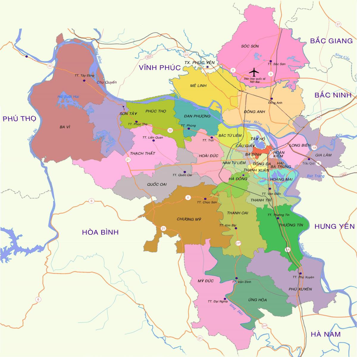 Ramani ya wilaya ya hanoi