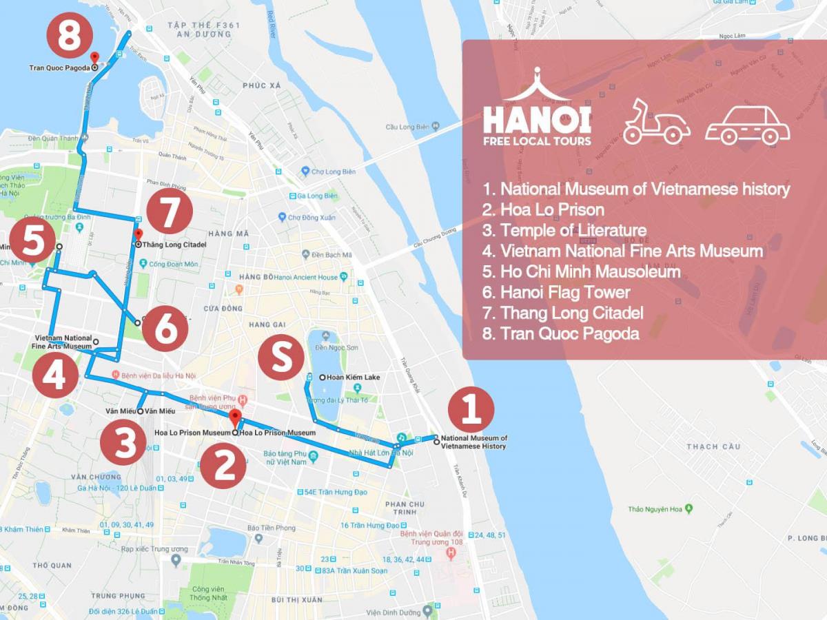 hanoi kifaransa robo kutembea ziara ramani