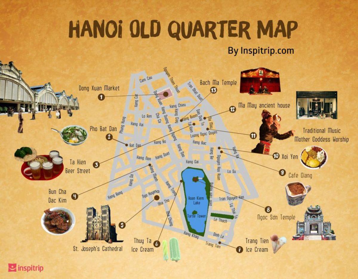 mitaani ramani ya hanoi ya zamani ya robo
